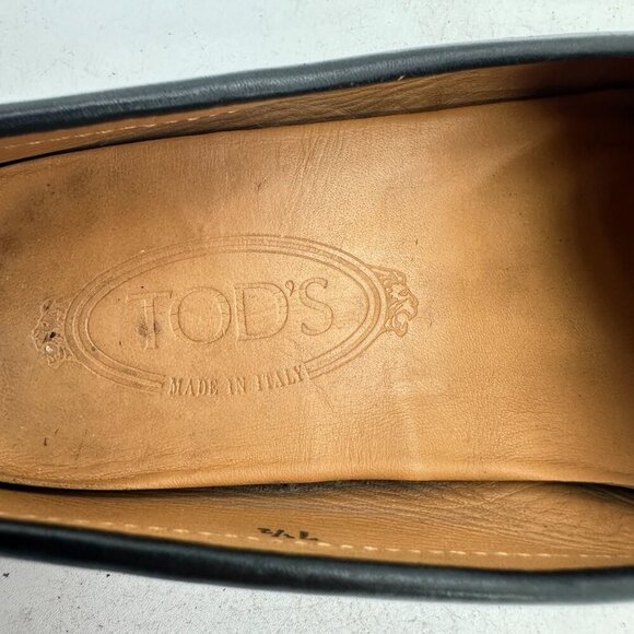 Tod’s Men Sz UK 7.5 US  8.5 Black Leather Slip On Penny Loafer Dress Shoes - Picture 11 of 12